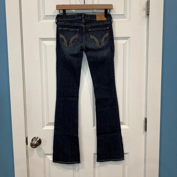 Hollister Low Rise Bootcut Jeans Dark Wash Denim Size 0R - Picture 4 of 6